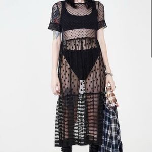 Sheer Mesh Lace Dress
